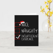 Nice Naughty Insufficient Evidence Christmas Santa カード (黄色い花)