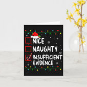 Nice Naughty Insufficient Evidence Christmas Santa カード (黄色い花)