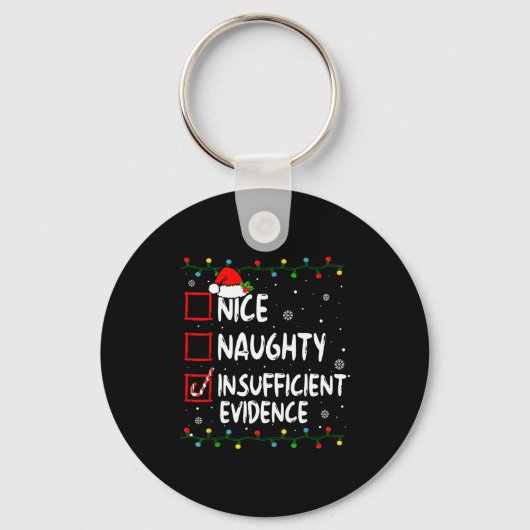 Nice Naughty Insufficient Evidence Christmas Santa キーホルダー (正面)