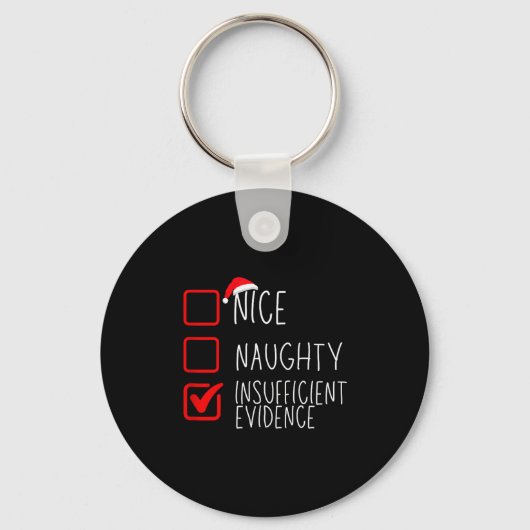Nice Naughty Insufficient Evidence Christmas Santa キーホルダー (正面)