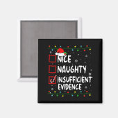 Nice Naughty Insufficient Evidence Christmas Santa マグネット (正面/裏面)