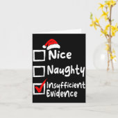 Nice Naughty Insufficient Evidence Funny Christmas カード (黄色い花)
