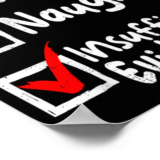 Nice Naughty Insufficient Evidence Funny Christmas ポスター (角)