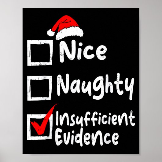 Nice Naughty Insufficient Evidence Funny Christmas ポスター (正面)