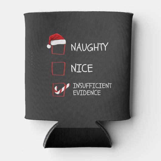 Nice Naughty Insufficient Evidence Santa Christmas 缶クーラー (正面)