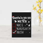 Nice Naughty Irish Christmas List Santa Claus Iris カード (黄色い花)