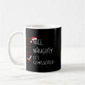 Nice Naughty Its Complicated Christmas List Santa コーヒーマグカップ (左)
