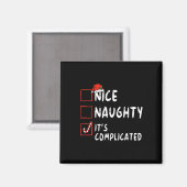 Nice Naughty It's Complicated Christmas List Santa マグネット (正面/裏面)