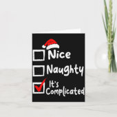 Nice Naughty It's Complicated Funny Christmas List カード (正面)