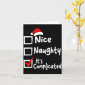 Nice Naughty It's Complicated Funny Christmas List カード (黄色い花)