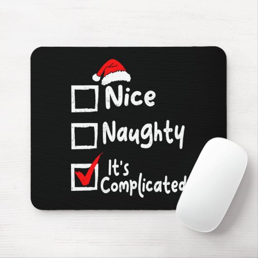 Nice Naughty It's Complicated Funny Christmas List マウスパッド (マウス)
