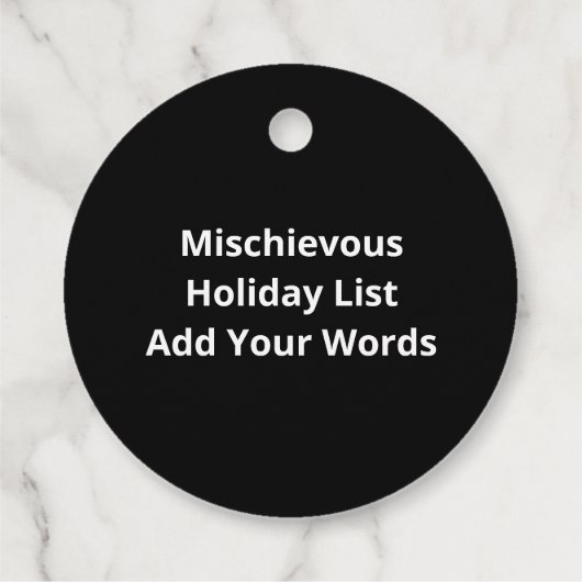 Nice Naughty Left Unsupervised Christmas List  フェイバータグ (裏面)