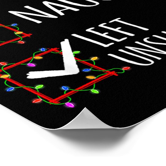 Nice Naughty Left Unsupervised Christmas List Funn ポスター (角)