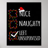 Nice Naughty Left Unsupervised Christmas List Funn ポスター (正面)