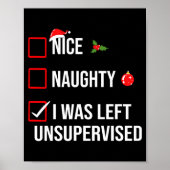 Nice Naughty Left Unsupervised Funny Christmas  ポスター (正面)