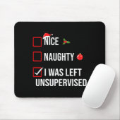 Nice Naughty Left Unsupervised Funny Christmas マウスパッド (マウス)