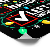 Nice Naughty Left Unsupervised Shirt Funny Christm ポスター (角)