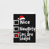 Nice Naughty Lips Funny Christmas List Family Matc カード (正面)