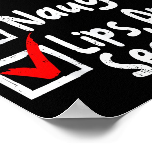 Nice Naughty Lips Funny Christmas List Family Matc ポスター (角)