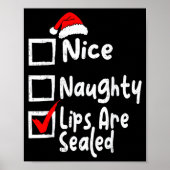 Nice Naughty Lips Funny Christmas List Family Matc ポスター (正面)