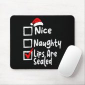 Nice Naughty Lips Funny Christmas List Family Matc マウスパッド (マウス)