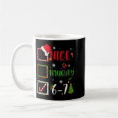 Nice Naughty List 67 Christmas Brainrot Funny 6-7  コーヒーマグカップ (左)