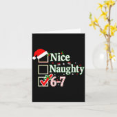 Nice Naughty List 6-7 Christmas Fun Santa 67 Six S カード (黄色い花)