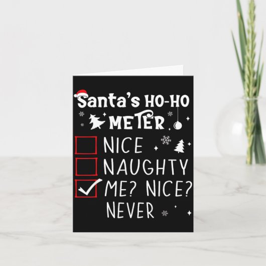 Nice Naughty Me_ Nice_ Never_ Christmas List Santa カード (正面)