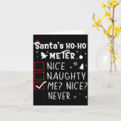 Nice Naughty Me_ Nice_ Never_ Christmas List Santa カード (黄色い花)