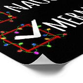 Nice Naughty Mermaid Christmas List Santa Claus Fu ポスター (角)