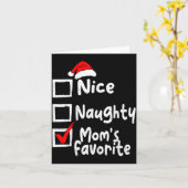 Nice Naughty Mom's Favorite Funny Christmas List F カード (黄色い花)