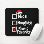 Nice Naughty Mom's Favorite Funny Christmas List F マウスパッド (マウス)