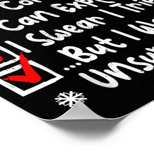 Nice Naughty Multi Checklist Funny Christmas List  ポスター (角)