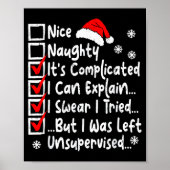 Nice Naughty Multi Checklist Funny Christmas List  ポスター (正面)