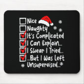 Nice Naughty Multi Checklist Funny Christmas List  マウスパッド (正面)