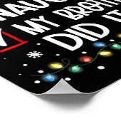 Nice Naughty My Brother Did It List Xmas Santa Cla ポスター (角)