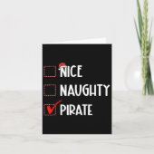 Nice Naughty Pirate Christmas Santa Claus  カード (正面)