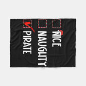 Nice Naughty Pirate Christmas Santa Claus  フリースブランケット (正面(横))