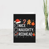 Nice Naughty Redhead Funny Christmas Quote  カード (正面)