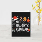 Nice Naughty Redhead Funny Christmas Quote  カード (黄色い花)