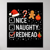 Nice Naughty Redhead Funny Christmas Quote  ポスター (正面)