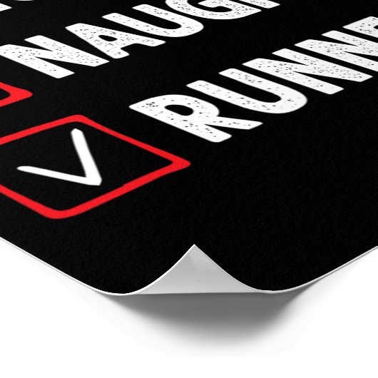 Nice Naughty Runner Running Womens Mens Funny Chri ポスター (角)