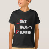 Nice Naughty Runner Running Womens Mens Funny Chri Tシャツ (正面)