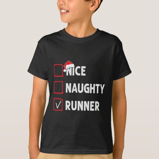 Nice Naughty Runner Running Womens Mens Funny Chri Tシャツ (正面)