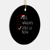 Nice Naughty Santa Hat Humor Vibe セラミックオーナメント (右)