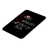 Nice Naughty Santa Hat Humor Vibe  マグネット (左側)