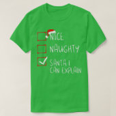 Nice Naughty Santa I Can Explain Christmas List Sa Tシャツ (デザイン正面)