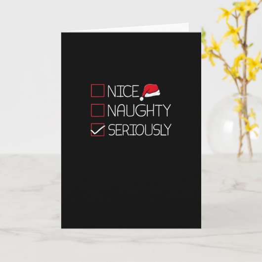 Nice Naughty Seriously Christmas Modern Style カード (黄色い花)