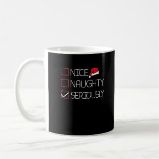 Nice Naughty Seriously Christmas Modern Style コーヒーマグカップ
