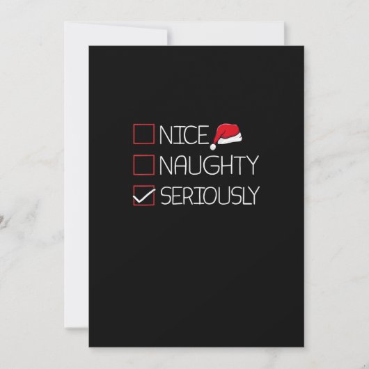 Nice Naughty Seriously Christmas Modern Style シーズンカード (正面)